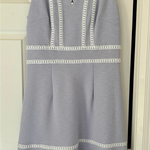 Nanette Lepore sleeveless dress in Lilac and white eyelet trim - EUC - Size 6 - Picture 7 of 11